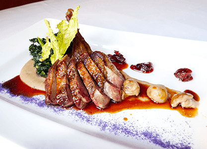 Mallard with cavolo nero